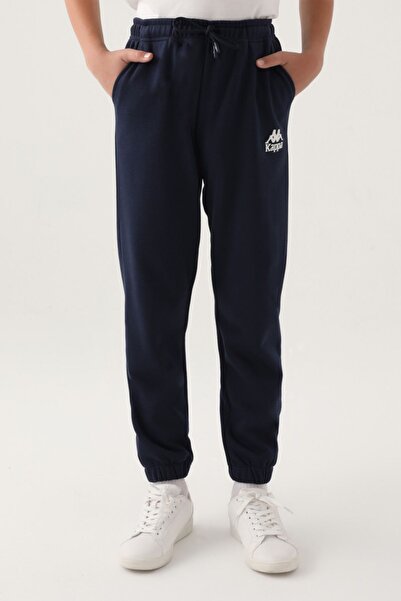 Kappa 7-16 Years Unisex Children's Sweatpants - Navy Blue -