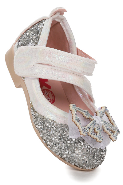 KARAMAZI حذاء باليرينا مزين بشريط فيلكرو للفتيات الصغيرات