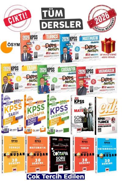 İndeks Akademi 2026 İndeks Akademi KPSS Ders Notları Seti+Yargı KPSS Deneme S...