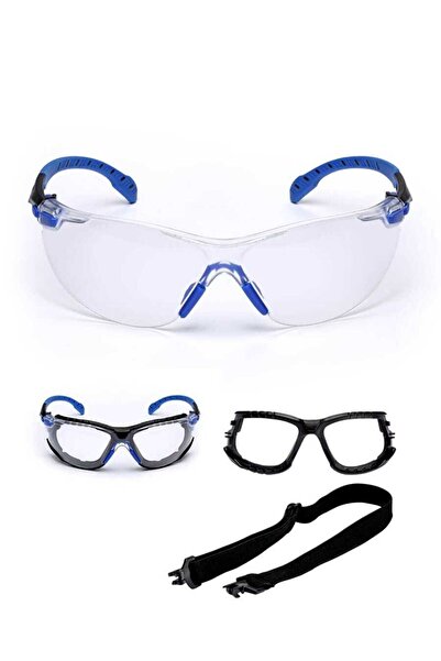3M مجموعة نظارات Solus S1101 Sgafkt-eu باللون الأزرق والأسود الشفاف