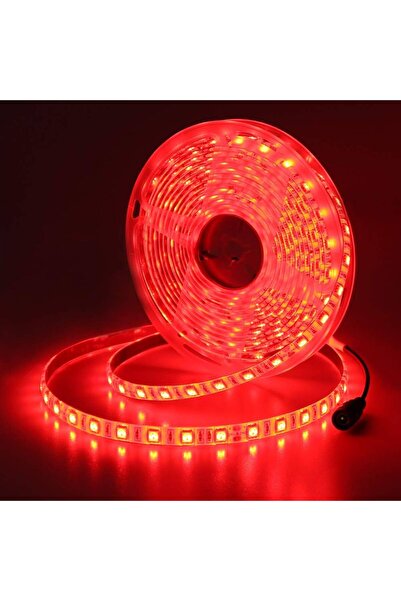 SAKİN ENERJİ Tek Çipli Iç Mekan Silikonsuz Şerit Led 5 Metre 12 Volt (Kırmızı)