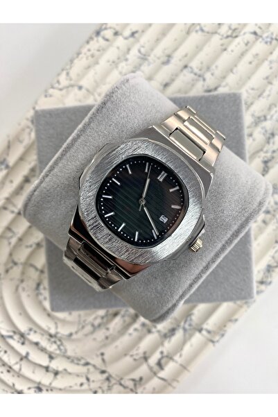 Mazzy ساعة يد إشرف تيك موديل إنريش سوداء من الفولاذ بتصميم باتيك