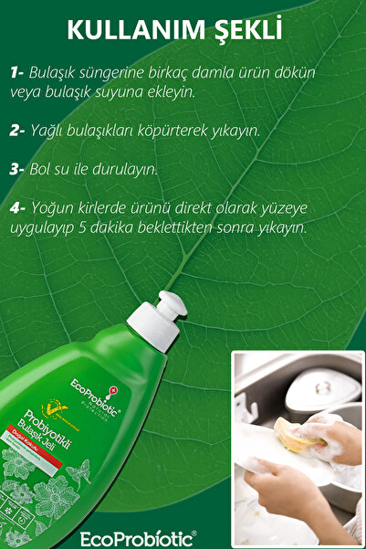 EcoProbiotic Elde Yıkama Bulaşık Jeli 400 ml | Probiyotikli, Çevre Dostu, Temiz İçerik, Ağır Kimyasal İçermez