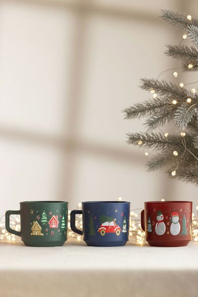 Rakle Cup of Cheer 3-Piece Stackable Mug Set 180 Cc
