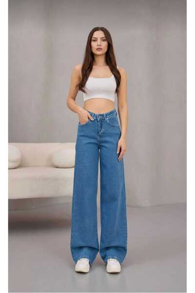 DRC trend Obične plave Sa likrom Palazzo farmerke - Super Visok struk, široke...