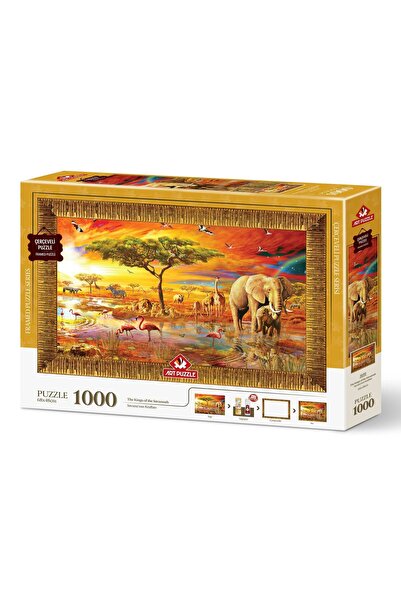 Art Puzzle Kings of the Savanna 1000 Piece Framed Puzzle