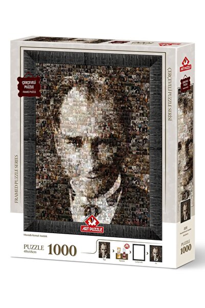 Art Puzzle Mustafa Kemal Atatürk (Collage Puzzle) 1000 Piece Framed Puzzle