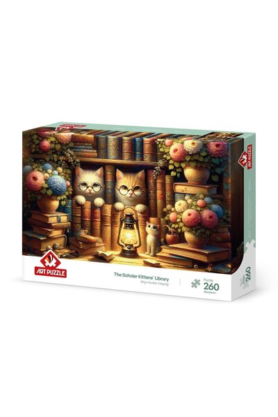 Art Puzzle لغز خزانة الكتب للقطط الحكيمة 260 قطعة