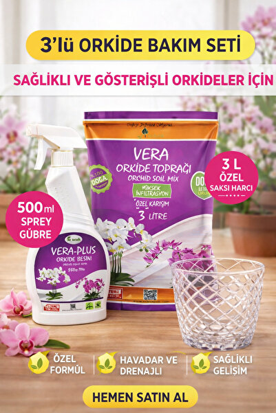 MF Botanik Orkide Saksı - Vera 3 Lt Orkide Toprağı - Vera-plus Orkide Sıvı Bi...