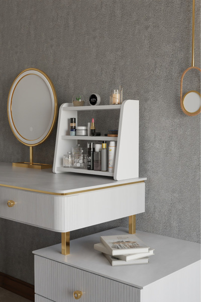 alpaevmobilya رف منظم للمكياج مكون من 3 طبقات - حامل لتنظيم مستحضرات التجميل ...