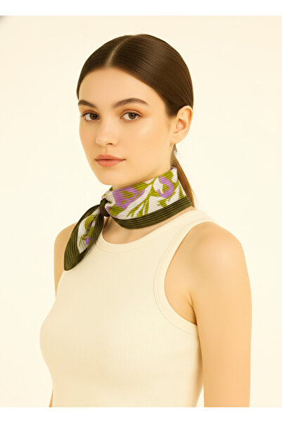 nehir eşarp Yaprak Desen Pliseli Fular Bandana
