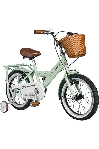 TommyBike Latte Hasır Sepetli,Deri Elcikli 16 Jant Çocuk Bisikleti, 4-6 Yaş Ç...