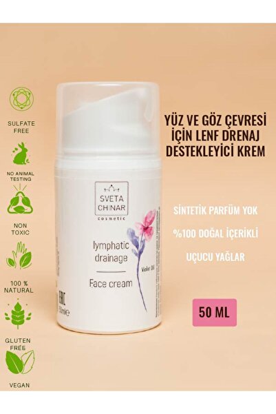 SvetaChinar %100 DOĞAL Yüz ve Göz Çevresi İçin Lenf Drenaj Etkili Krem, Düşük...