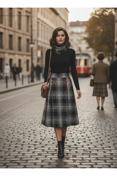 Sihirli Düğmeler Vintage Etek