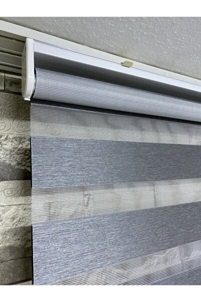 PERDECİNİZ Antrasit Gri Renk Zebra Perde(düz) EN X BOY