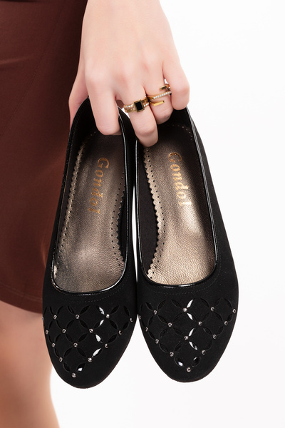 Gondol Deri Ev Terliği Siyah Nubuk 35 Dmr.176