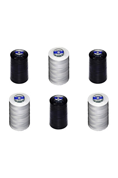 Oltalı Швейна нитка 6-канатна 120 № Котушка 3 чорні-3 білі 100% вітчизняного ...