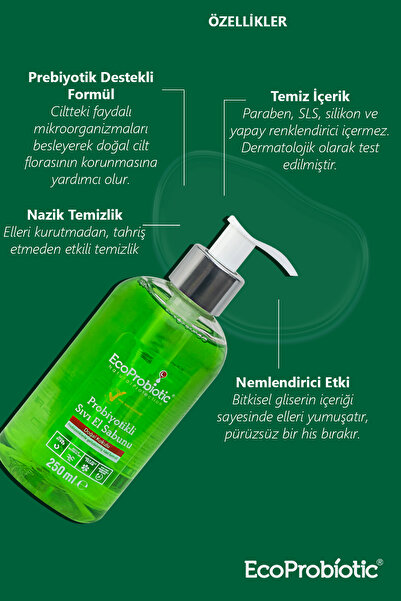 EcoProbiotic Sıvı El Sabunu 250 ml | Probiyotikli, Temiz İçerik, Çocuk Dostu