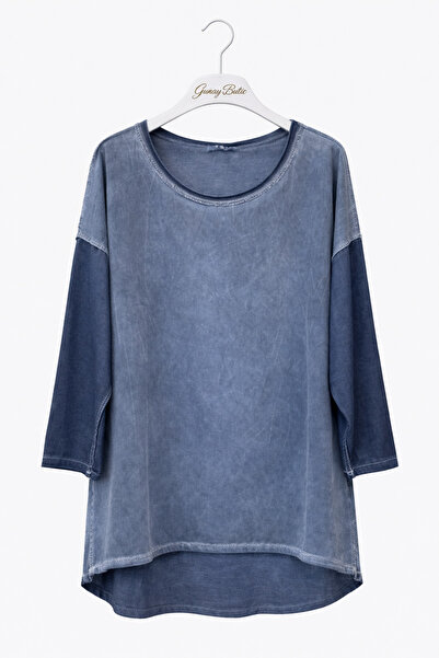 günay boutıque Round Neck Oversized Size Italian Tunic