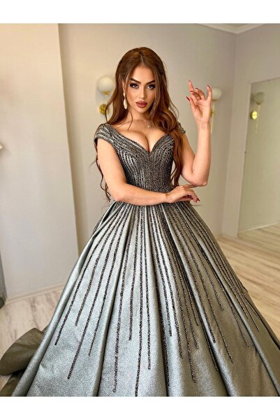 Ayşe gelinlik Yağ Yeşili Nişanlık  Gelinlik