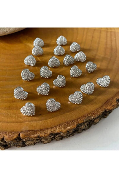 BRAVE TEKSTİL ÜRÜNLERİ 24 Boy Heart Stone Buttons - 10 Pieces