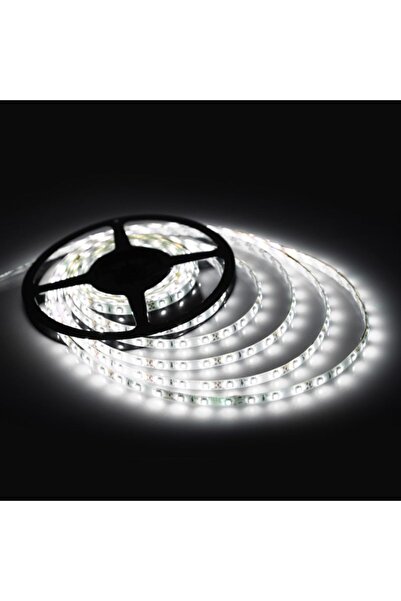 SAKİN ENERJİ Tek Çipli Iç Mekan Silikonsuz Şerit Led 5 Metre 12 Volt (Beyaz)