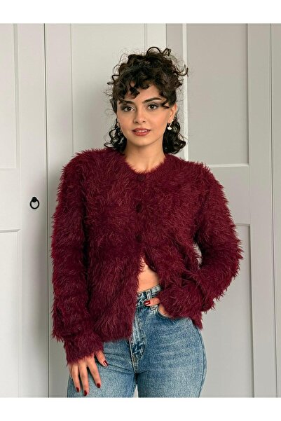 Betül Nayir Bearded Cardigan - Burgundy