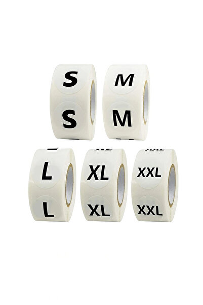 BGM TEKS Etichetă adezivă de culoare albă (S-m-l-xl-xxl) 5 role