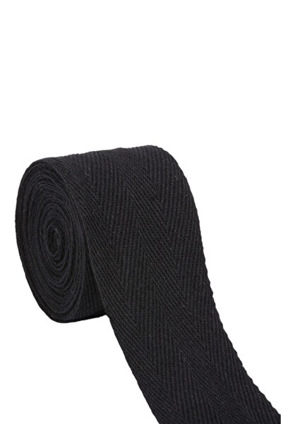 BİGÜMEX 3cm Eninde Dar Dokuma Şerit Siyah Balıksırtı 3 Cm 5 Metre