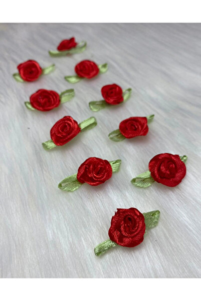 BİGÜMEX Mini trandafir decorativ din panglică din satin 6 bucăți