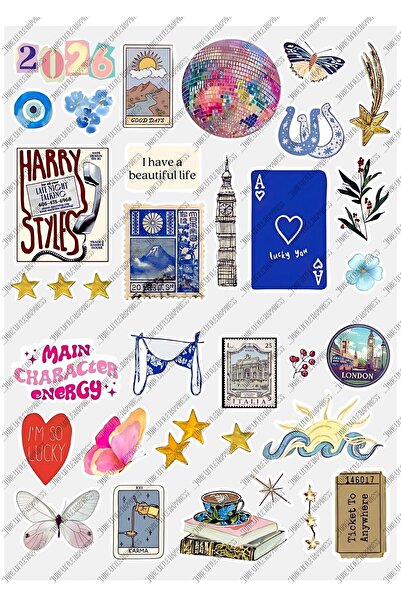 One Little Happiness Sticker Seti 34 Adet Sticker Macbook Notebook Tablet Tel...