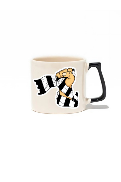 baskigo.com Black and White Scarf Fan Luxury Mug - Gift Ceramic Mug