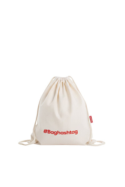Baghashtag Printed Raw Cloth Drawstring Back Drawstring Cloth Bag