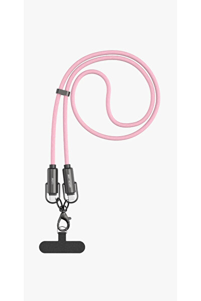 Green Lion كابل Power Lanyard C To C 60W - وردي