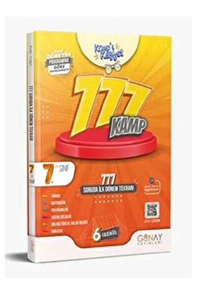 Efsane Yayınları 7.Sınıf Günay Yayınları İlk Dönem 777 Kamp Kitabı - 777 Soru...