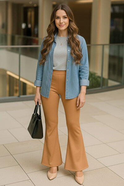 Neva Style Іспанські штани з патками, бісквітні, з покриттям 1073BS