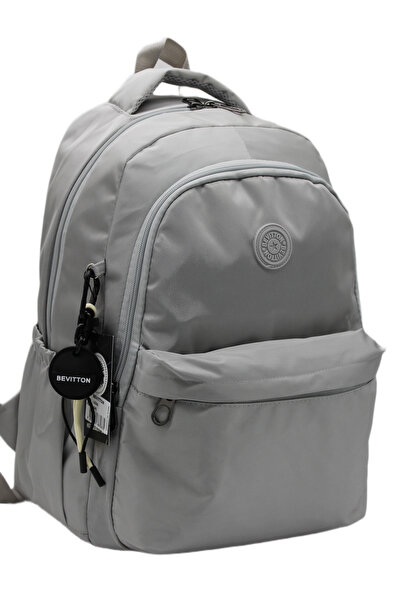 Bevitton Gray Water Resistant Daily Backpack Unisex School Backpack School Ba...
