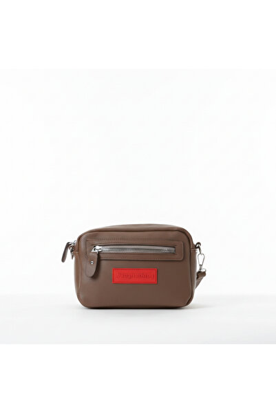 Baghashtag Brown Tiny Unisex 3 Compartment Leather Bag