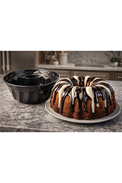 ALMUFARREJ قالب كيك ألومنيوم أسود 28 سم