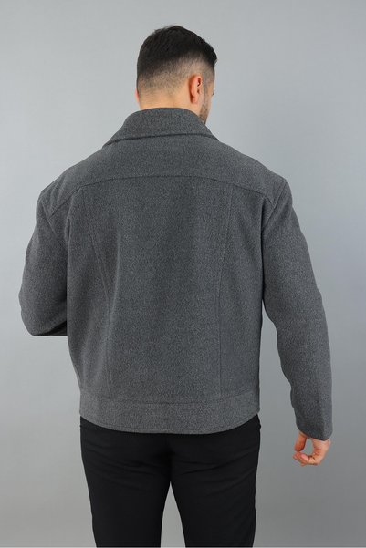 MİS MODA Men's Winter Short Melton Coat