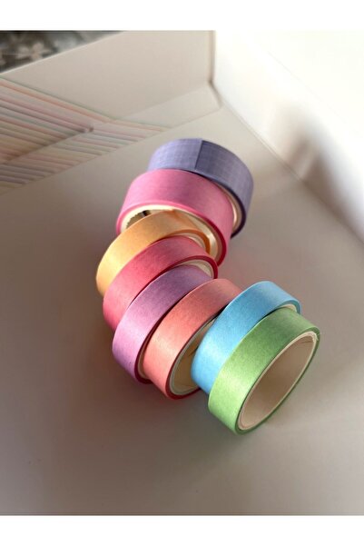 Padme studio 8’li Washi Lux Bant/Dekoratif Kağıt Bant | Light Color (1cmX3mX6...
