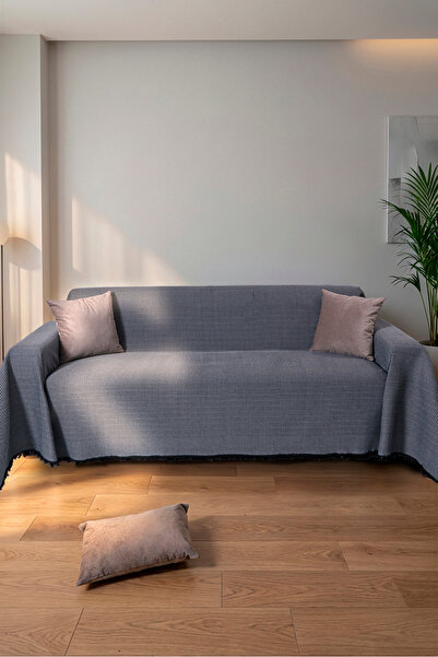 rellhome شال أريكة من القطن مقاس 170 × 350 سم مقاس كبير – بطانية تلفزيون مهدب...