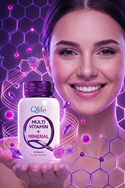 Qlife Multivitamin ve Mineral - 13 Vitamin 7 Mineral 30 Kapsül