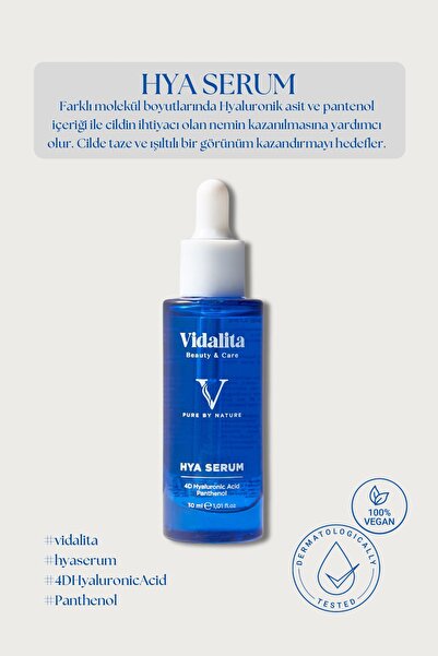 Vidalita Beauty & Care HYA Serum Hyaluronic Acid %2 + B5 Serum – Yoğun Nemlen...