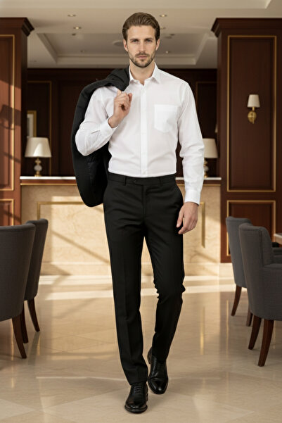 APT PRESTIGE Erkek Siyah Klasik Kumaş Pantolon