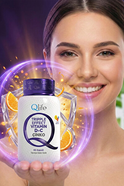 Qlife Tripple Effect - C Vitamini ve D Vitamini ve Çinko 60 Kapsül