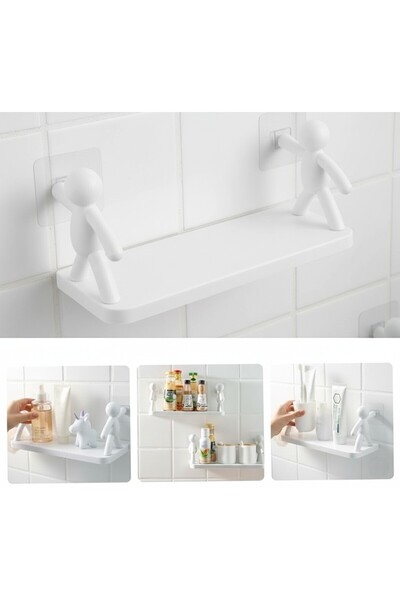GLOW LUXE Rambo Baharatlık Rafı Makyaj Malzeme Rafı Kendinden Yapışkanlı Bany...