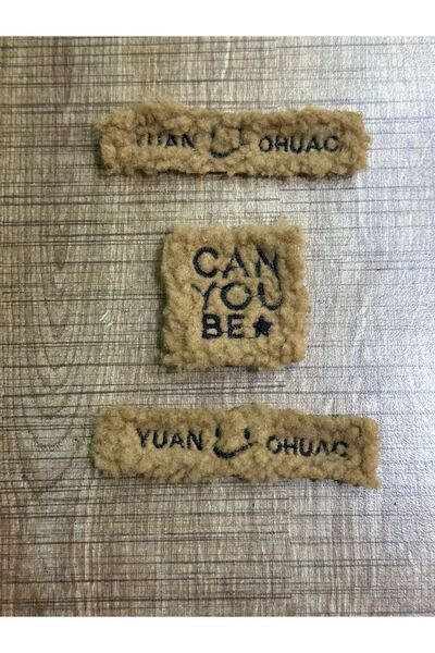 Gönülden Tasarım 2X9CM 5X5 CM 3 BUCI PLUSH WOVEN SMILING FACE EMBLEMA PATCH A...