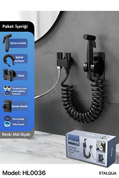 STALQUA El Tipi Banyo Bide Bataryası Basınçlı Püskürtücü Taharet Musluğu Kloz...