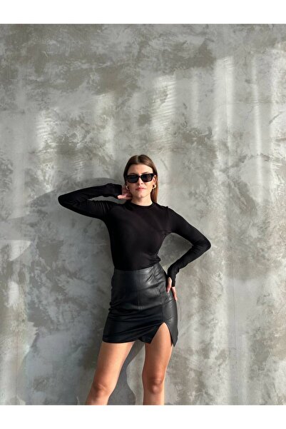 ThreeLife Store Finger Detail, Modal Fabric, Crew Neck, Basic, Long Sleeve Bo...